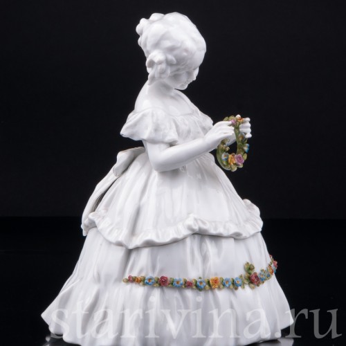 Девочка с венком, шкатулка, E. A. Muller, Германия, нач. 20 в