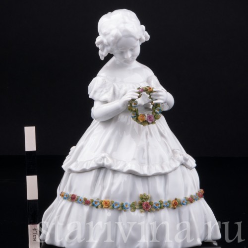 Девочка с венком, шкатулка, E. A. Muller, Германия, нач. 20 в