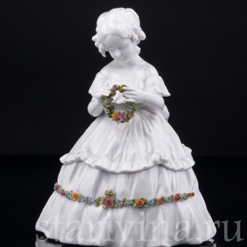 Девочка с венком, шкатулка, E. A. Muller, Германия, нач. 20 в