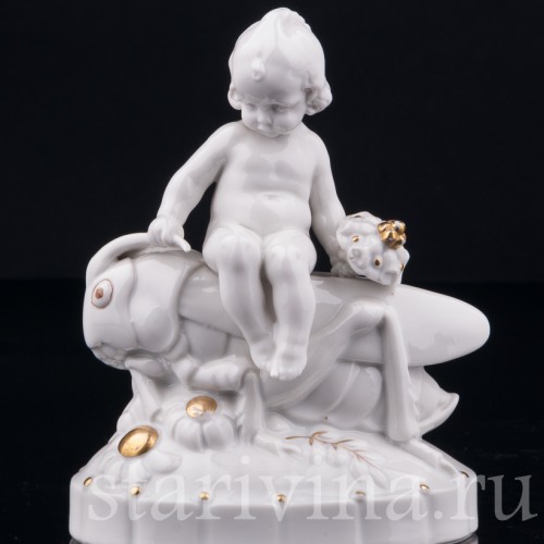 Девочка на кузнечике, Hertwig & Co, Германия, нач. 20 в