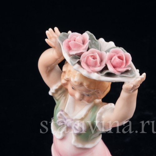 Девочка и цыпленок, Karl Ens, Германия, 1920-30 гг