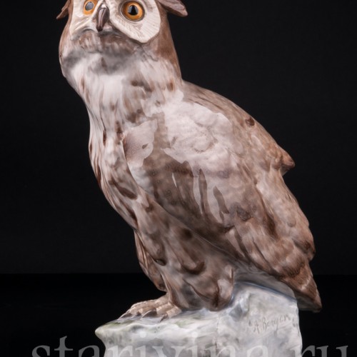 Ушастая сова, Karl Ens, Германия, нач. 20 в