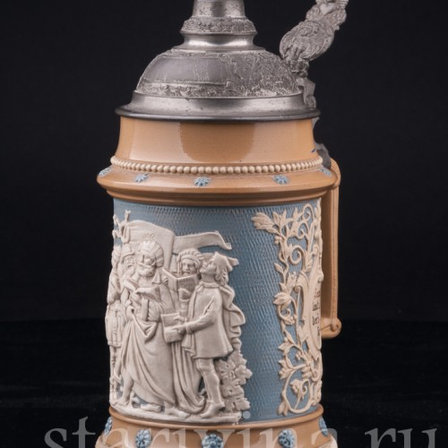 Старинная пивная Кружка Певцы 1/2л, Villeroy & Boch, Германия, 1902 г.