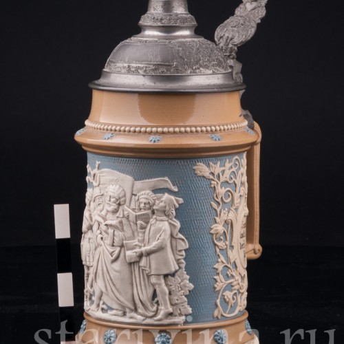 Старинная пивная Кружка Певцы 1/2л, Villeroy & Boch, Германия, 1902 г.