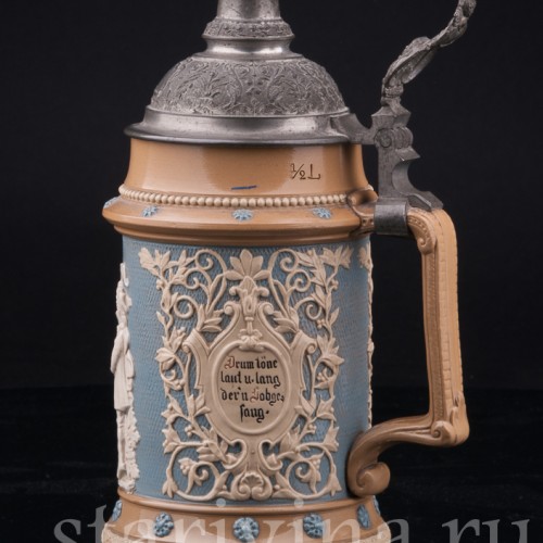 Старинная пивная Кружка Певцы 1/2л, Villeroy & Boch, Германия, 1902 г.