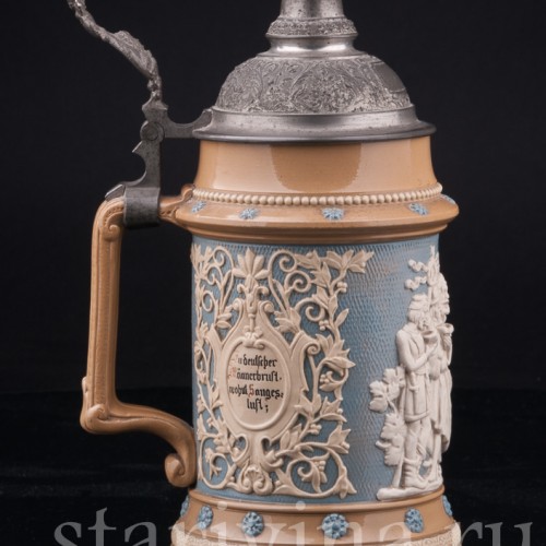 Старинная пивная Кружка Певцы 1/2л, Villeroy & Boch, Германия, 1902 г.