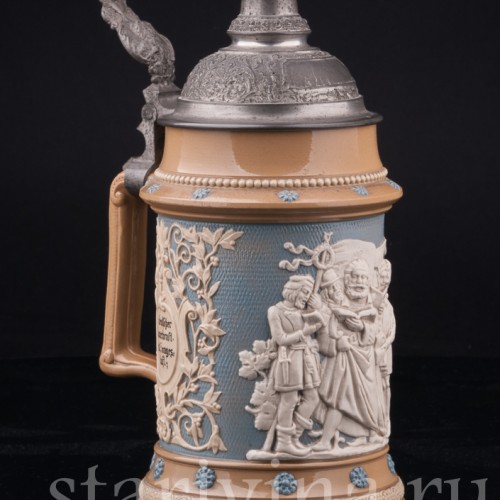 Старинная пивная Кружка Певцы 1/2л, Villeroy & Boch, Германия, 1902 г.