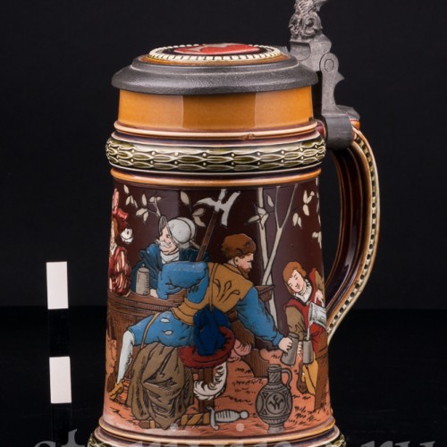 Старинная пивная Кружка Ландскнехты, Villeroy & Boch, Германия, 1890 г.