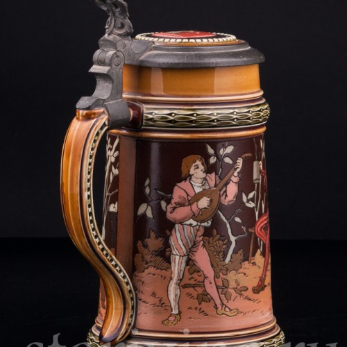 Старинная пивная Кружка Ландскнехты, Villeroy & Boch, Германия, 1890 г.