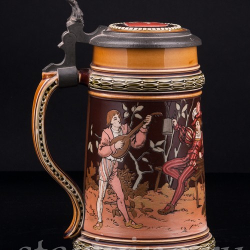 Старинная пивная Кружка Ландскнехты, Villeroy & Boch, Германия, 1890 г.