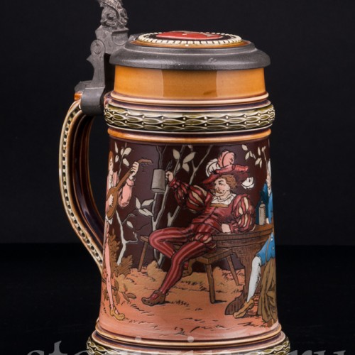 Старинная пивная Кружка Ландскнехты, Villeroy & Boch, Германия, 1890 г.