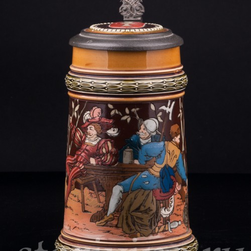 Старинная пивная Кружка Ландскнехты, Villeroy & Boch, Германия, 1890 г.