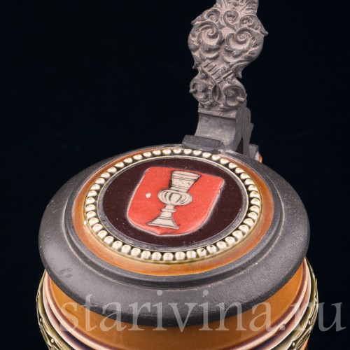 Старинная пивная Кружка Ландскнехты, Villeroy & Boch, Германия, 1890 г.