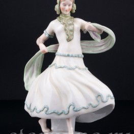 Девушка в зеленом платье, E. A. Muller, Германия, 1890-1927 гг