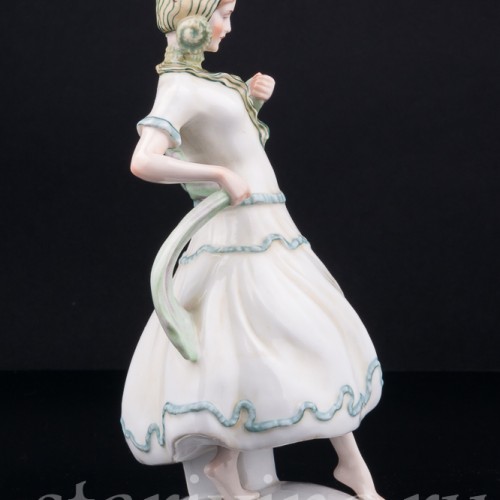 Девушка в зеленом платье, E. A. Muller, Германия, 1890-1927 гг