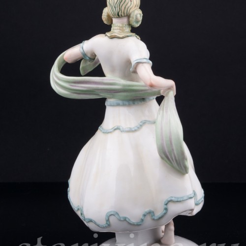 Девушка в зеленом платье, E. A. Muller, Германия, 1890-1927 гг