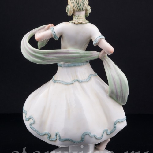 Девушка в зеленом платье, E. A. Muller, Германия, 1890-1927 гг