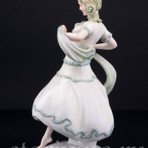 Девушка в зеленом платье, E. A. Muller, Германия, 1890-1927 гг