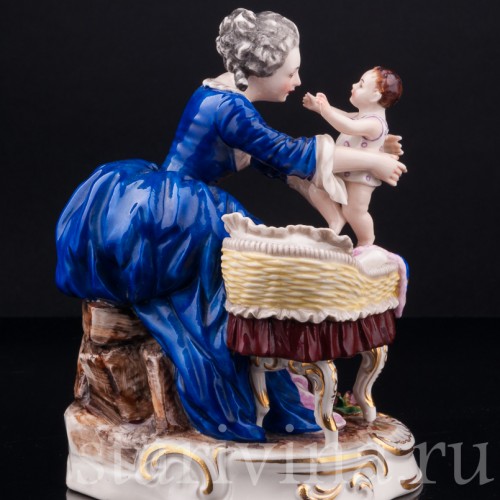 Старинная композиция из фарфора У колыбели, Ackermann & Fritze, Германия, нач. 20 в.