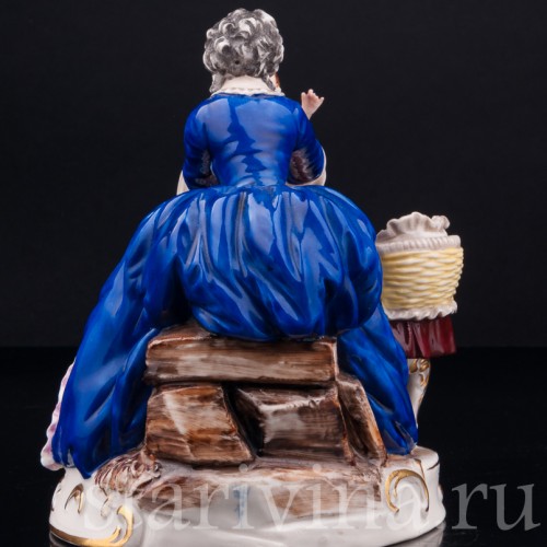 Старинная композиция из фарфора У колыбели, Ackermann & Fritze, Германия, нач. 20 в.