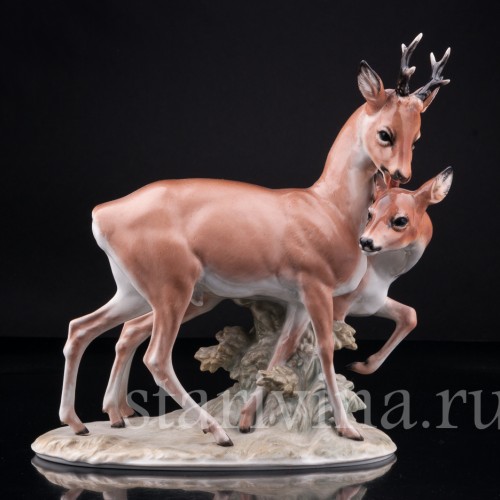 Статуэтка животных из фарфора Косули, Rosenthal, Германия, 1930 гг.