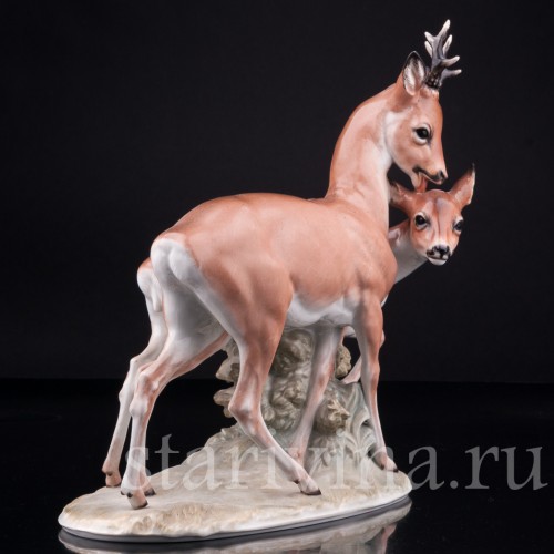 Статуэтка животных из фарфора Косули, Rosenthal, Германия, 1930 гг.