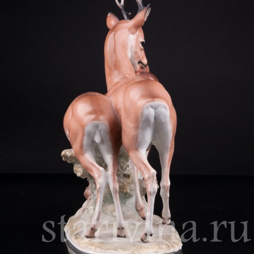 Статуэтка животных из фарфора Косули, Rosenthal, Германия, 1930 гг.