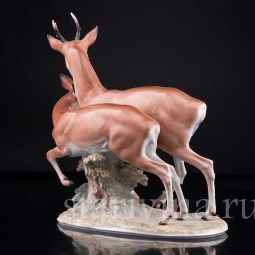 Статуэтка животных из фарфора Косули, Rosenthal, Германия, 1930 гг.