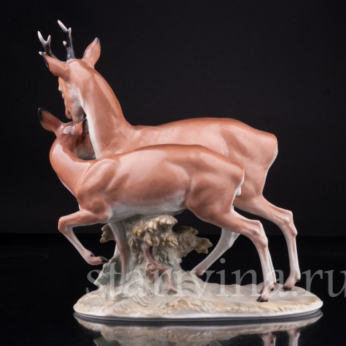 Статуэтка животных из фарфора Косули, Rosenthal, Германия, 1930 гг.