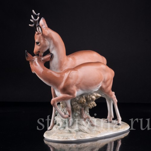 Статуэтка животных из фарфора Косули, Rosenthal, Германия, 1930 гг.