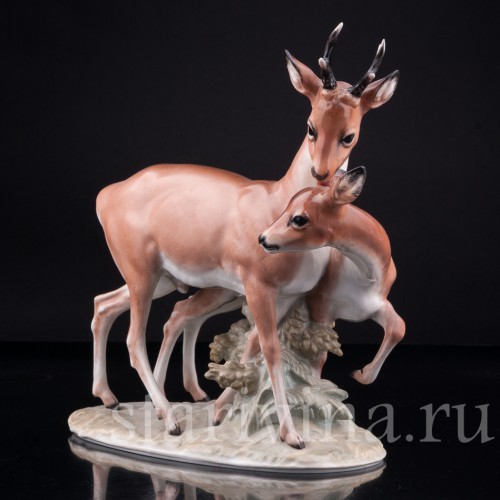 Статуэтка животных из фарфора Косули, Rosenthal, Германия, 1930 гг.