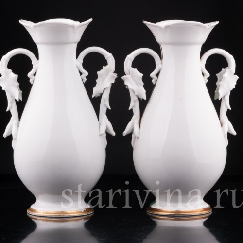 Парные зеленые вазы, Франция, кон. 19 в