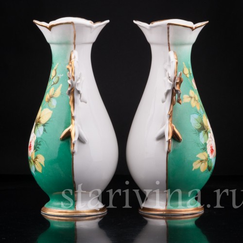 Парные зеленые вазы, Франция, кон. 19 в