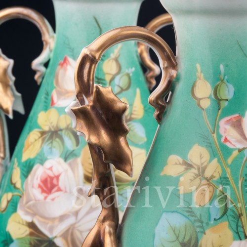 Парные зеленые вазы, Франция, кон. 19 в