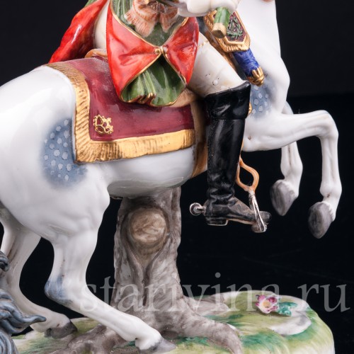 Антикварная фигурка из фарфора Всадник, Dressel, Kister & Co, Германия, кон. 19 - нач. 20 вв.