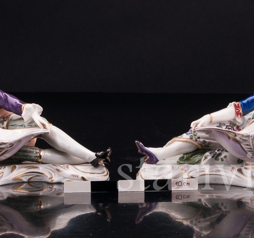 Пара с вазами, солонки, Volkstedt, Германия, 19 в