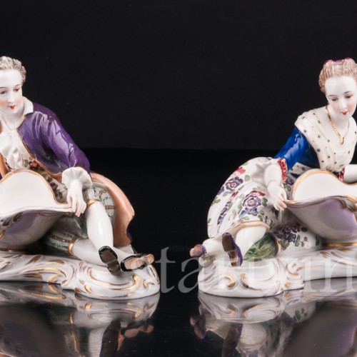 Пара с вазами, солонки, Volkstedt, Германия, 19 в