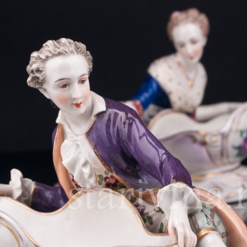 Пара с вазами, солонки, Volkstedt, Германия, 19 в