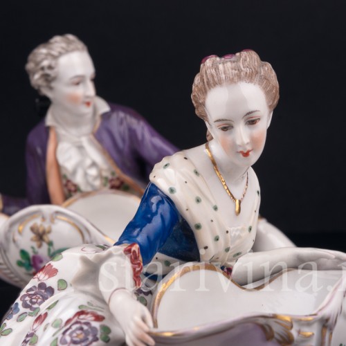 Пара с вазами, солонки, Volkstedt, Германия, 19 в