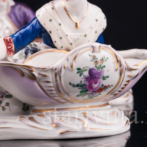 Пара с вазами, солонки, Volkstedt, Германия, 19 в