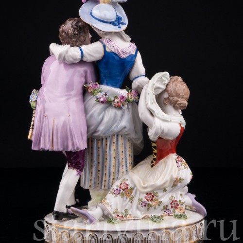 Старинная фарфорвая композиция "Непростой выбор", Volkstedt, Германия, 19 в.