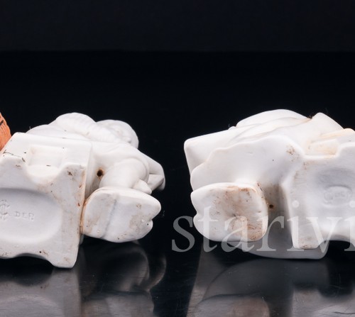 "На уроке", парные вазочки с детьми, Unger, Schneider & Cie, Германия, нач. 20 в