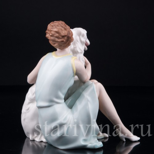 Девушка с борзой, Bohemia, Haas & Czjzek, Чехия, 1930 гг