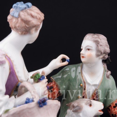 Фарфорвая статуэтка Пара виноградом и овечкой, Meissen, Германия, сер. 20 в.