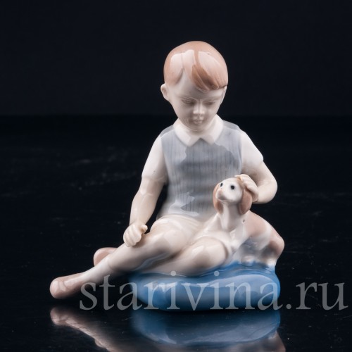 Верные друзья, мальчик с собакой, Grafenthal, Германия, вт. пол. 20 в