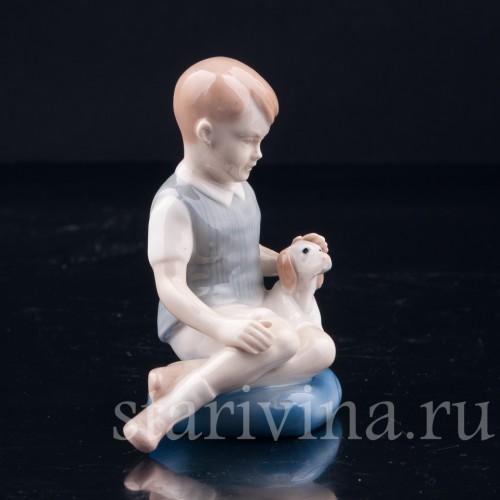 Верные друзья, мальчик с собакой, Grafenthal, Германия, вт. пол. 20 в