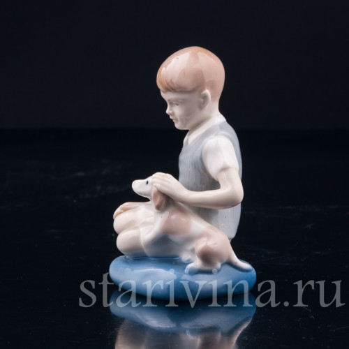 Верные друзья, мальчик с собакой, Grafenthal, Германия, вт. пол. 20 в