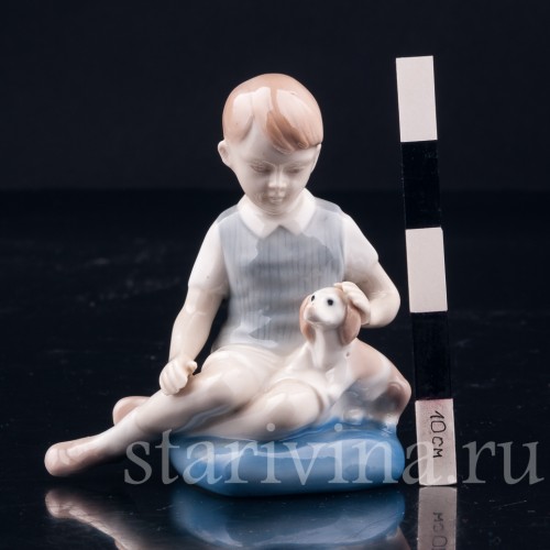 Верные друзья, мальчик с собакой, Grafenthal, Германия, вт. пол. 20 в