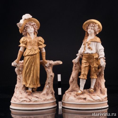 Пара в золотых костюмах, Австрия, нач. 20 в