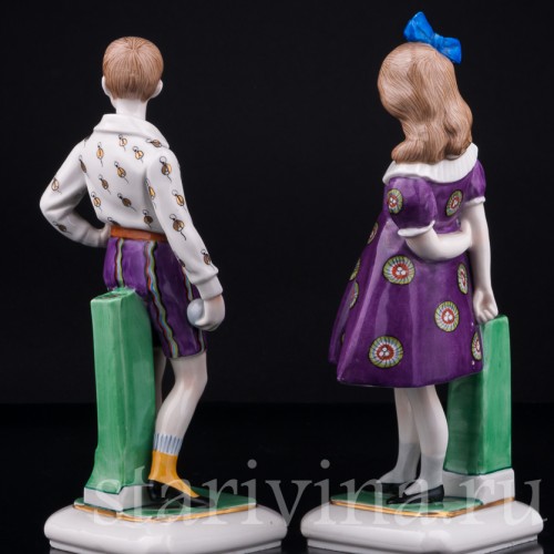 Фарфорвая статуэтка детей Мальчик и девочка, Goebel, Германия, 1920-30 гг.